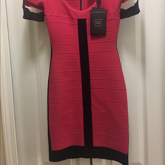 Authentic Herve Leger Celeste Color-Block Dress - Picture 6 of 7